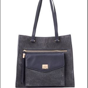 Spartina 449 Indigo gray suede tote